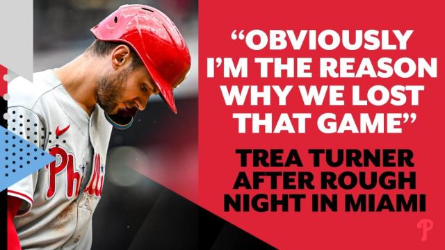 Trea Turner brutally honest with his struggles after rough night in Miami –  NBC Sports Philadelphia