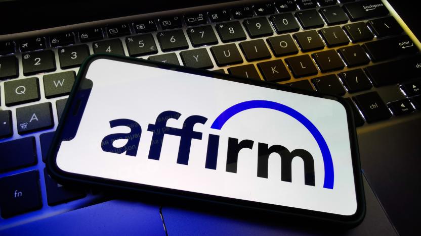 Affirm logo displayed on a phone screen is seen in this illustration photo taken in Krakow, Poland on August 16, 2021. (Photo by Jakub Porzycki/NurPhoto via Getty Images)