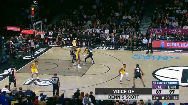 Cam Thomas with an and one vs the Los Angeles Lakers