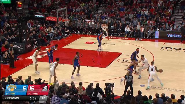 Jusuf Nurkic with an and one vs the New York Knicks