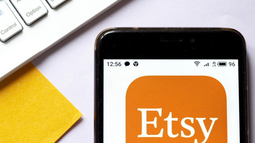 UKRAINE - 2020/03/17: In this photo illustration an Etsy logo seen displayed on a smartphone. (Photo Illustration by Igor Golovniov/SOPA Images/LightRocket via Getty Images)