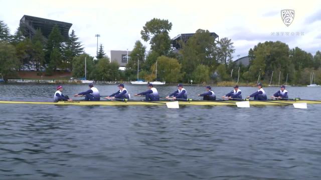 Washington men's rowing cruises around Seattle on "Pac-12 Tailgate"