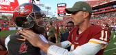 Then-Tampa Bay Buccaneers quarterback Ryan Fitzpatrick, left, and Alex Smith. (Getty Images)