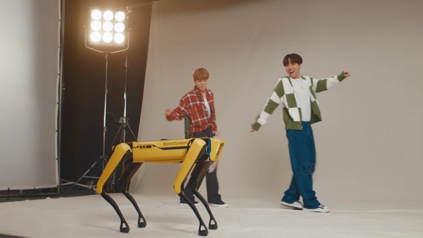 BTS dancing with Boston Dynamics robot Spot