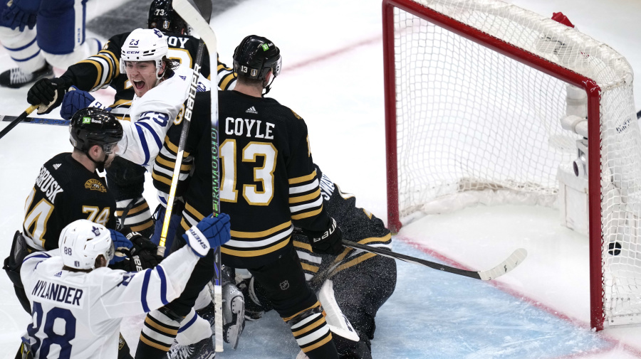 Associated Press - Matthew Knies scored less than three minutes into overtime off a feed from John Tavares and the Toronto Maple Leafs beat the Boston Bruins 2-1 on Tuesday night to stave off