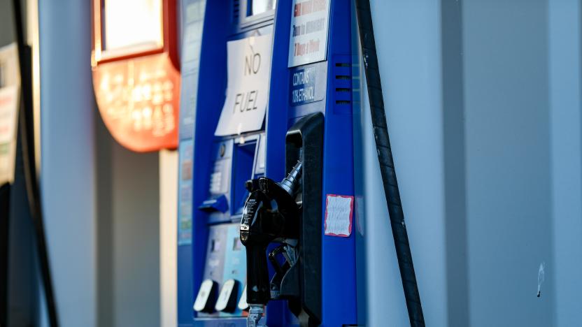 WASHINGTON, USA - MAY 12: Gas pumps closed after ransomware cyberattack causes Colonial Pipeline to shut down, resulting in shortages in Washington D.C, United States on May 12, 2021. (Photo by Yasin Ozturk/Anadolu Agency via Getty Images)