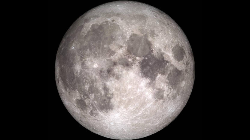 A photo of the full moon taken by NASA's Lunar Reconnaissance Orbiter.