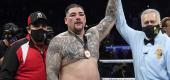 Andy Ruiz celebrates his win over Chris Arreola after their heavyweight bout in Carson, Calif. (Getty Images)