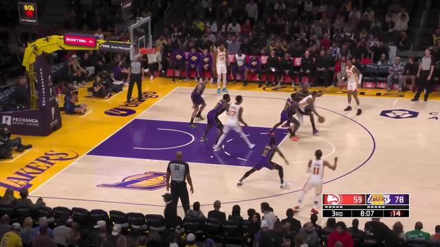 Trae Young with a deep 3 vs the Los Angeles Lakers