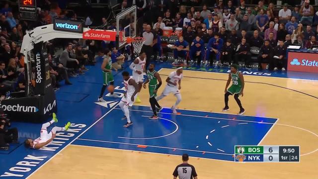 Julius Randle with a dunk vs the Boston Celtics