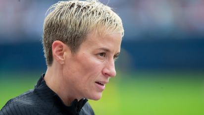 Getty Images - CHICAGO, IL - SEPTEMBER 24: Megan Rapinoe #15 of the United States before a game between South Africa and USWNT at Soldier Field on September 24, 2023 in Chicago, Illinois. (Photo by Michael Miller/ISI Photos/Getty Images)