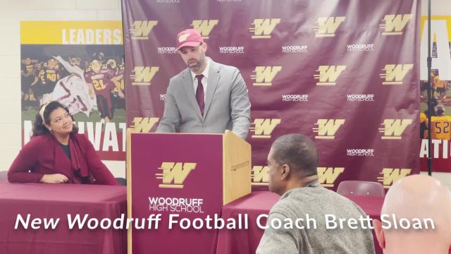 New Woodruff football coach Brett Sloan introductory press conference