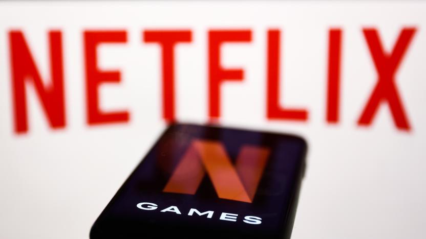 Netflix Games logo displayed on a phone screen and Netflix logo displayed on a screen are seen in this illustration photo taken in Krakow, Poland on September 29, 2022. (Photo by Jakub Porzycki/NurPhoto via Getty Images)