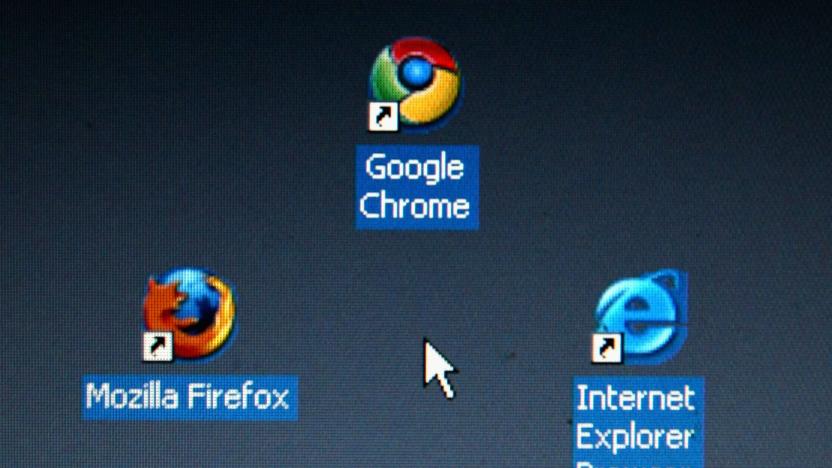 MUNICH, GERMANY - SEPTEMBER 06:  In this photo illustration Google's Chrome browser shortcut, Google Inc.'s new Web browser, is displayed next to Mozilla Firefox shortcut and Microsoft's Internet Explorer browser shortcut, on an laptop.   (Photo Illustration by Alexander Hassenstein/Getty Images)