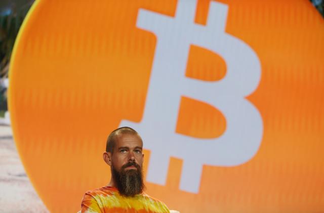 MIAMI, FLORIDA - JUNE 04:  Jack Dorsey creator, co-founder, and Chairman of Twitter and co-founder & CEO of Square speaks on stage at the Bitcoin 2021 Convention, a crypto-currency conference held at the Mana Convention Center in Wynwood on June 04, 2021 in Miami, Florida. The crypto conference is expected to draw 50,000 people and runs from Friday, June 4 through June 6th.  (Photo by Joe Raedle/Getty Images)