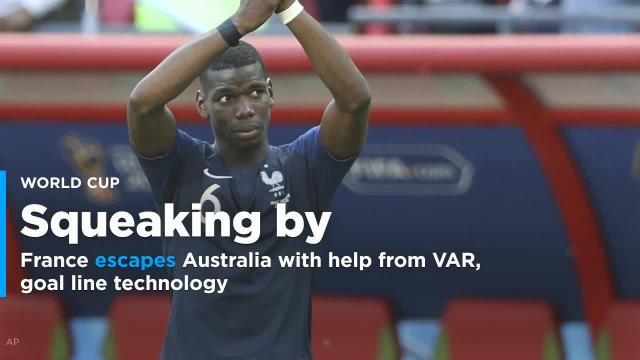 France squeaks by Australia with help from VAR, goal-line technology