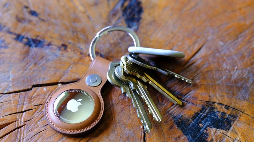 Apple AirTags on a keychain