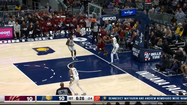 Isaac Okoro with a dunk vs the Indiana Pacers