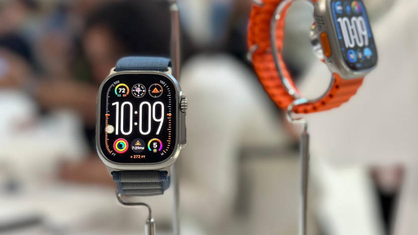 The Apple Watch Ultra 2 is on display, there's another watch in the background. 