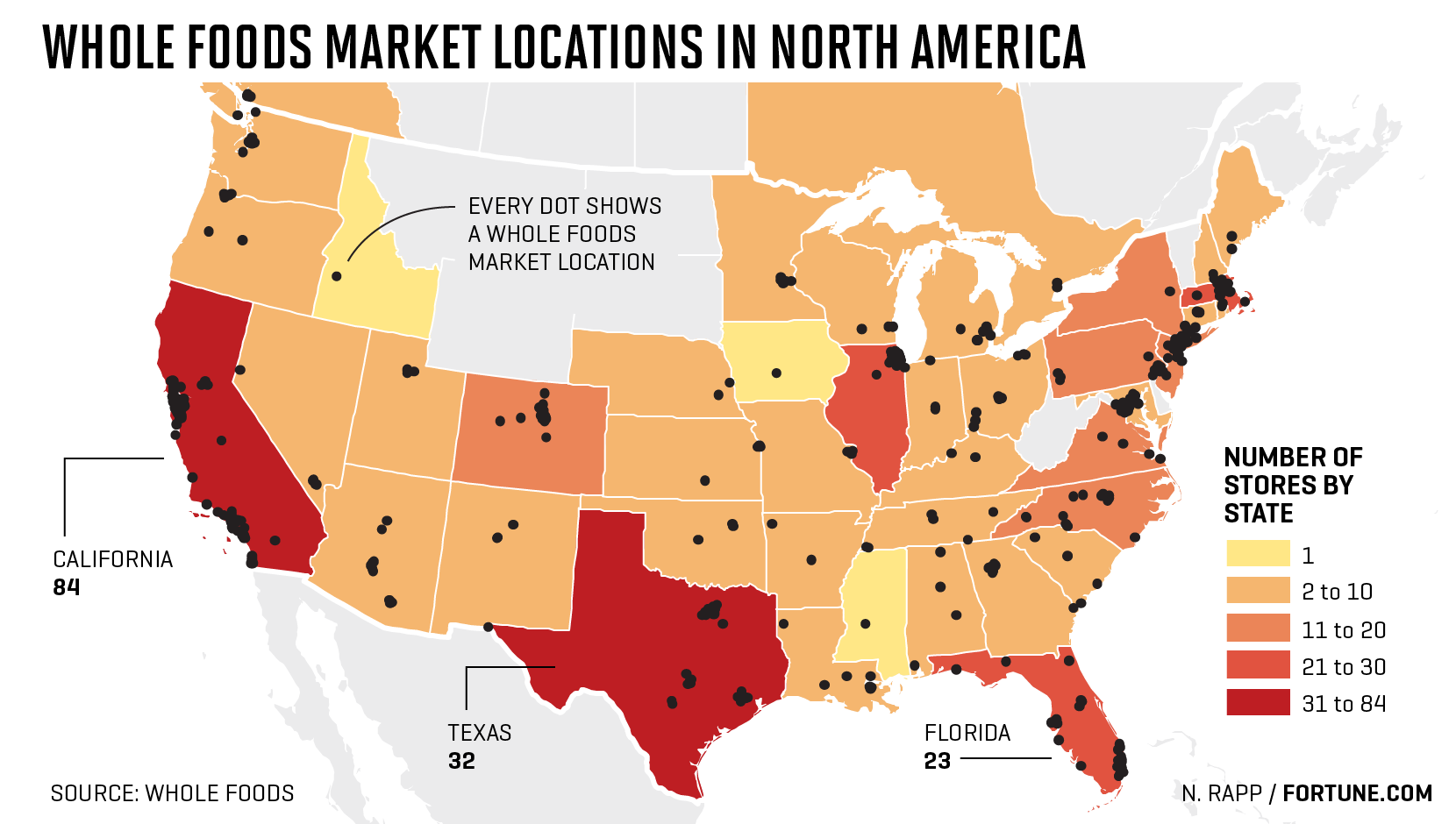 This Is Where Whole Foods (Soon, Amazon) Has Stores in the U.S.