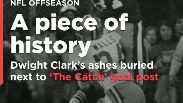 Former 49ers WR Dwight Clark's ashes buried next to the goal post from 'The Catch'