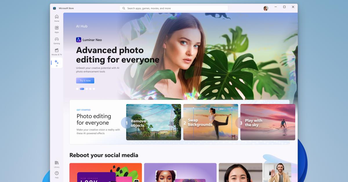 AI is headed to the Microsoft Store on Windows