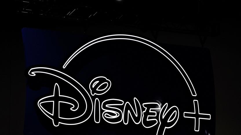 Disney+ signage is seen above the convention floor at Comic-Con International in San Diego, California, U.S., July 21, 2022. REUTERS/Bing Guan