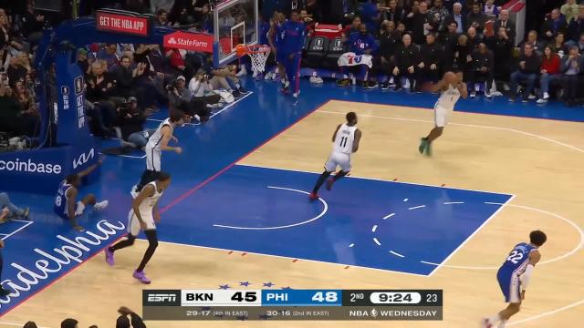 Shake Milton with a 2-pointer vs the Brooklyn Nets