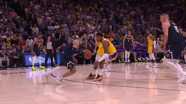 Jamal Murray with a deep 3 vs the Los Angeles Lakers