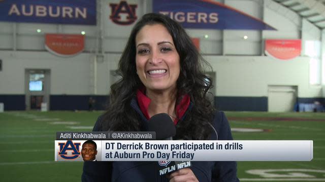 NFL Network's Aditi Kinkhabwala reveals which teams attended Auburn Tigers  defensive tackle Derrick Brown's pro day – blog