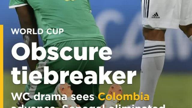 Colombia advances, Senegal eliminated on obscure tiebreaker