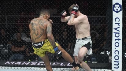 Getty Images - RIO DE JANEIRO, BRAZIL - MAY 04: (L-R) Joanderson Brito of Brazil kicks the leg of Jack Shore of Wales in a featherweight bout during the UFC 301 event at Farmasi Arena on May 04, 2024 in Rio de Janeiro, Brazil.  (Photo by Alexandre Loureiro/Zuffa LLC via Getty Images)
