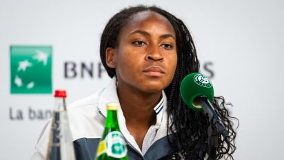 Getty Images - PARIS, FRANCE - JUNE 02: Coco Gauff of the United States talks to the media after defeating Elisabetta Cocciaretto of Italy in the fourth round on Day 8 of the French Open at Roland Garros on June 02, 2024 in Paris, France (Photo by Robert Prange/Getty Images)