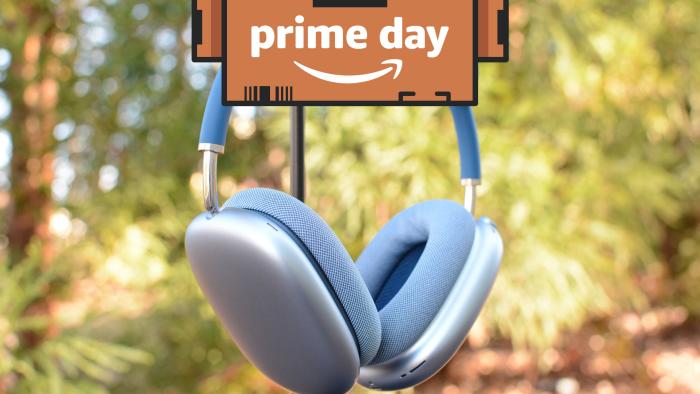 Apple AirPods Max with a Prime Day logo superimposed on top.