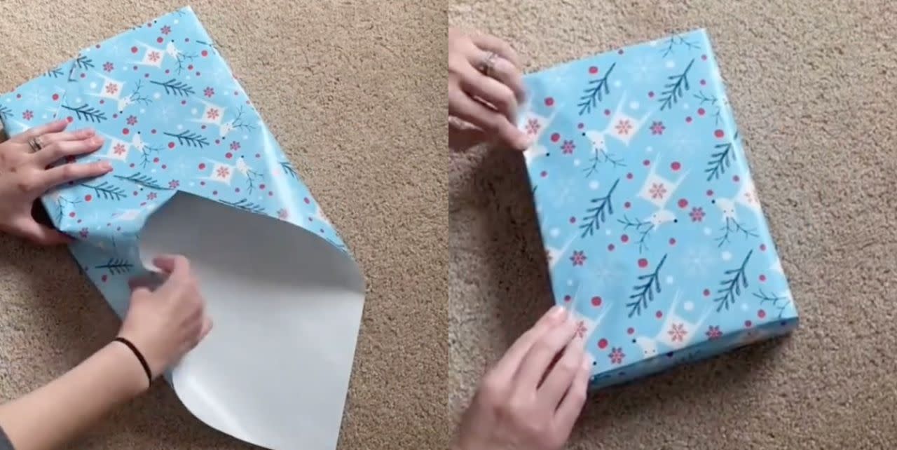 this-hack-for-wrapping-a-gift-without-tape-is-mesmerizing