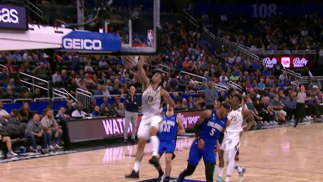 Jordan Nwora with a dunk vs the Orlando Magic