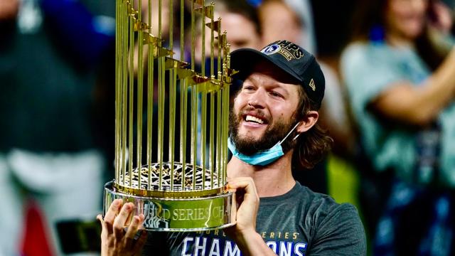The look on Clayton Kershaw's face the moment the Dodgers won