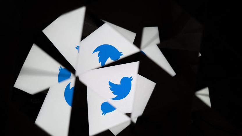 The twitter's logo is pictured on screen reflected by mirrors in Mulhouse, eastern France on May 30, 2023. (Photo by SEBASTIEN BOZON / AFP) (Photo by SEBASTIEN BOZON/AFP via Getty Images)