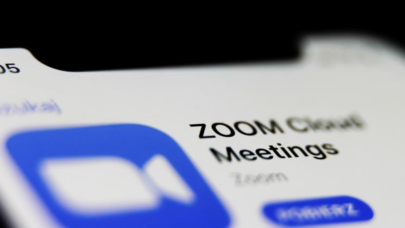 Zoom app logo is seen displayed on phone screen in this illustration photo taken in Poland on July 23, 2020. Video meeting apps gained popularity during the coronavirus pandemic.
 (Photo illustration by Jakub Porzycki/NurPhoto via Getty Images)