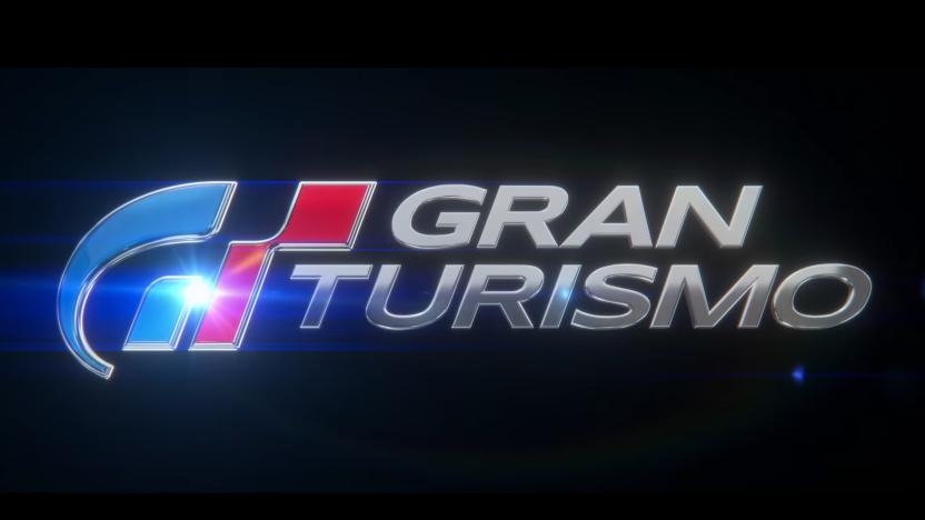 A logo for the 'Gran Turismo' film trailer over a black background.