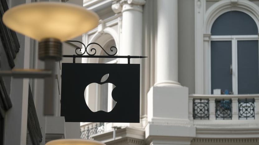 THE HAGUE, NETHERLANDS - JUNE 24: The Apple logo hangs outside its store on June 24, 2020 in The Hague, Netherlands. (Photo by Yuriko Nakao/Getty Images)