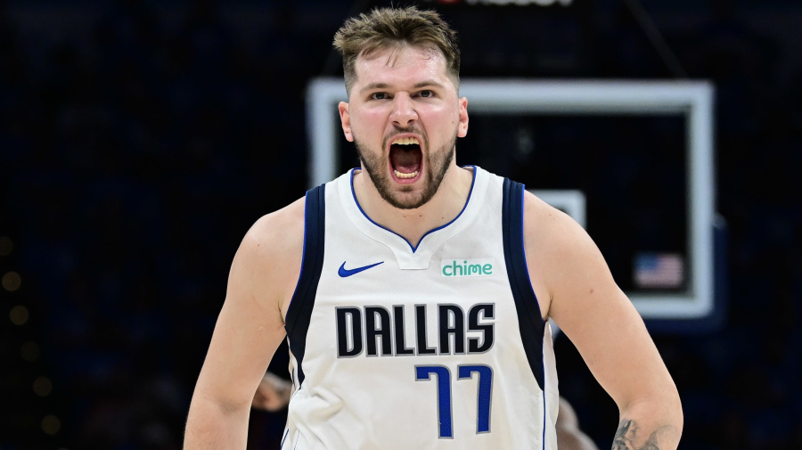 Getty Images - OKLAHOMA CITY, OKLAHOMA - MAY 09: Luka Doncic #77 of the Dallas Mavericks reacts during the fourth quarter against the Oklahoma City Thunder in Game Two of the Western Conference Second Round Playoffs at Paycom Center on May 09, 2024 in Oklahoma City, Oklahoma. NOTE TO USER: User expressly acknowledges and agrees that, by downloading and or using this photograph, User is consenting to the terms and conditions of the Getty Images License Agreement. (Photo by Joshua Gateley/Getty Images)