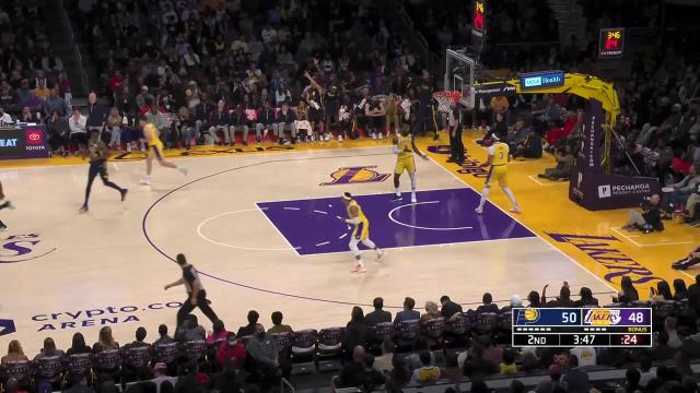 Tyrese Haliburton with a deep 3 vs the Los Angeles Lakers