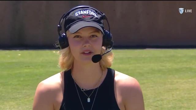 National Champion Alyssa Jerome joins the broadcast at the Cardinal and White Spring Game