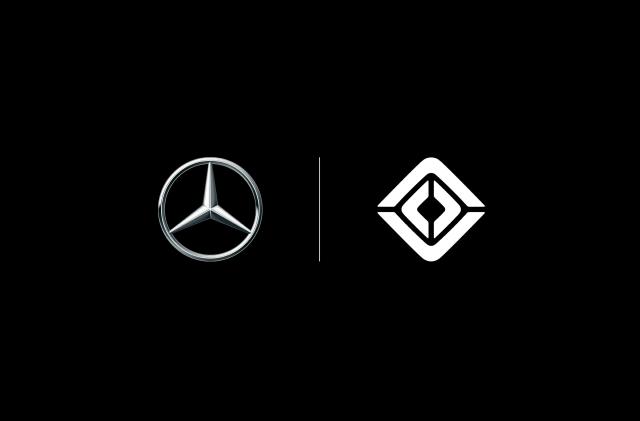 Mercedes-Benz and Rivian logos