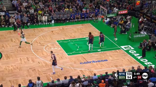 Jaylen Brown with a dunk vs the New York Knicks