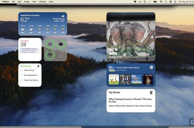 macOS Sonoma widget desktop