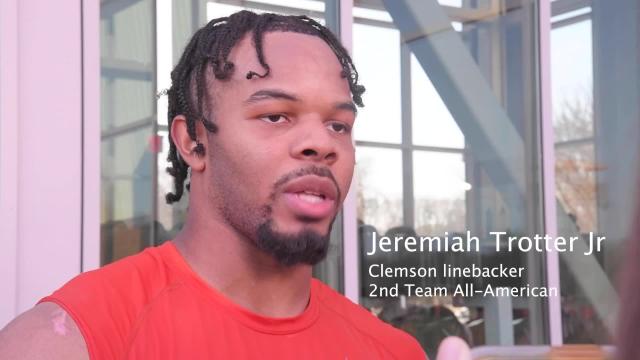 Clemson football Jeremiah Trotter Jr a leader and quarterback of the linebacker room says Coach Dabo Swinney