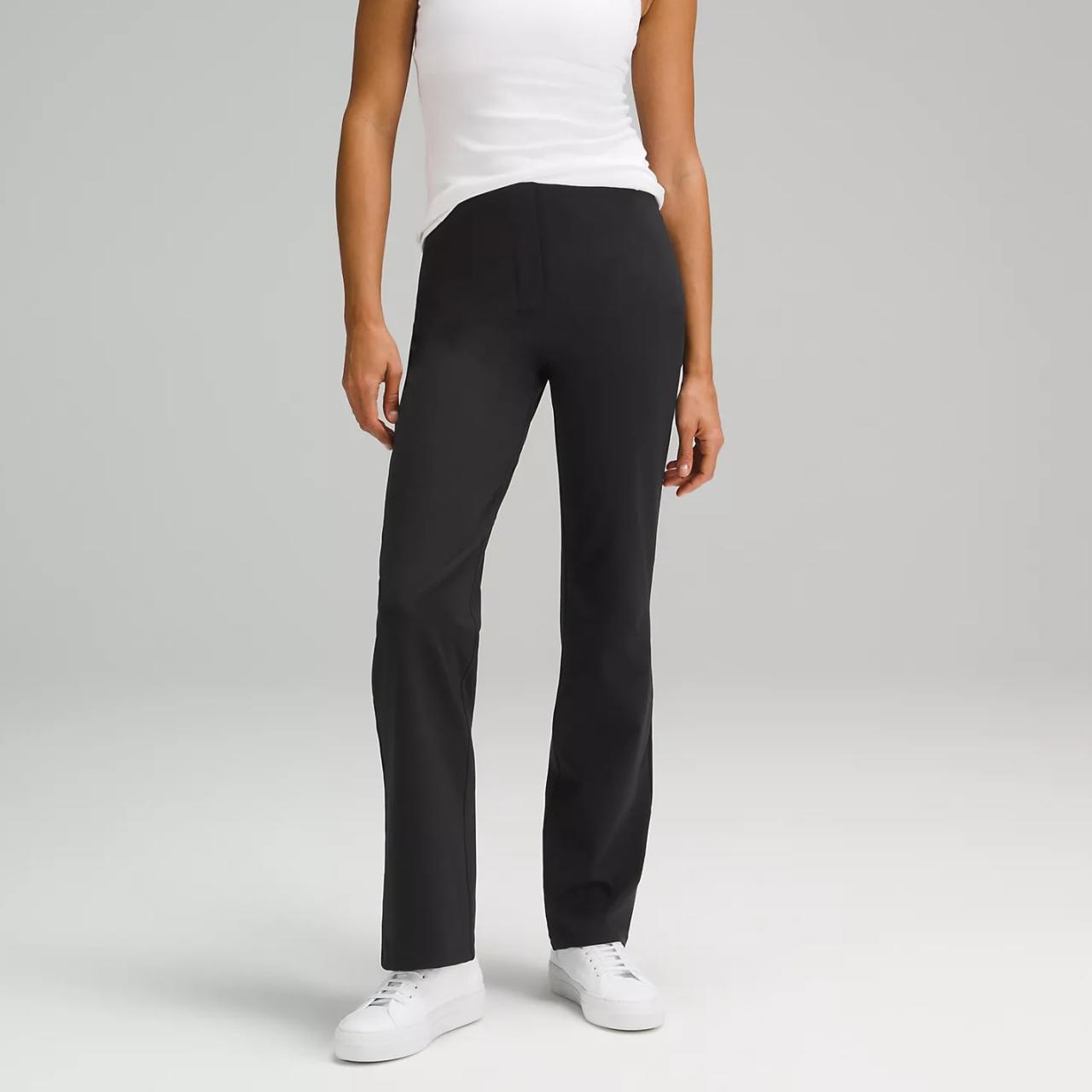 Lululemon 2 Gray Wide Leg Full Length Pull On Stretch Yoga Pants Size 2