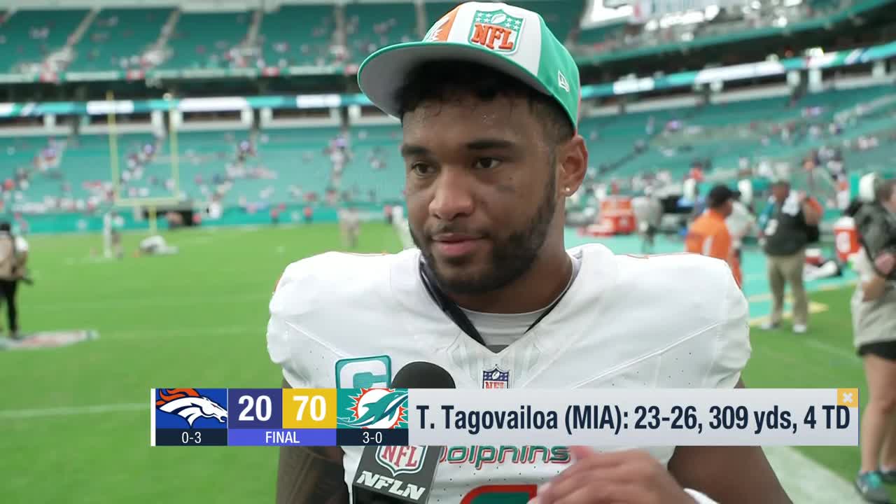 Tua Tagovailoa on Dolphins' 70-point game: 'This doesn't compare to  anything I've seen or been a part of'